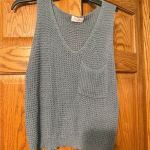 Pink Lily Blue V-Neck Knit Sweater